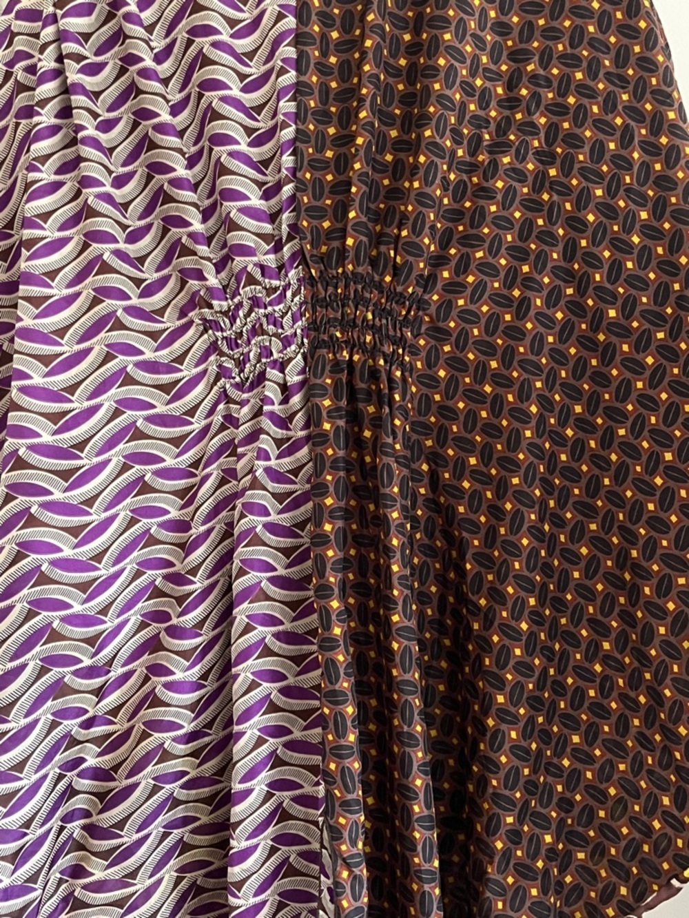 100% Silk Emamo Italy Patchwork-Print Beaded Kaftan Dress Cover-Up S/Freesize - Picture 6 of 11